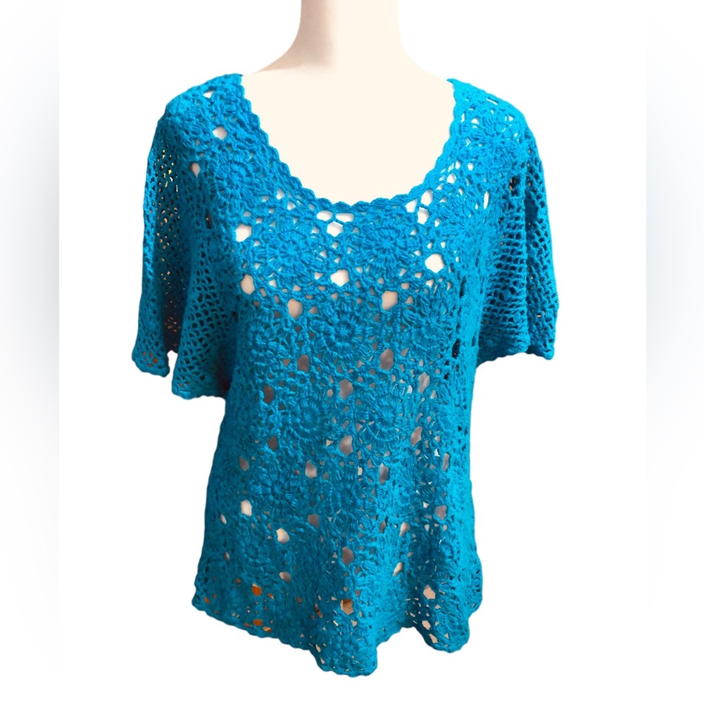 Roz & Ali Sz XL Crochet Top